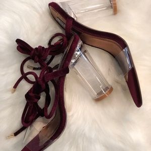 Burgundy/Wine color clear Heels